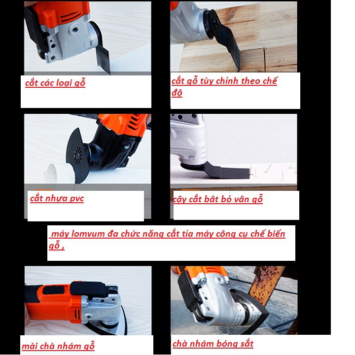 máy cắt rung đầy đủ phụ kiện như hình lomvum 500w cực mạnh