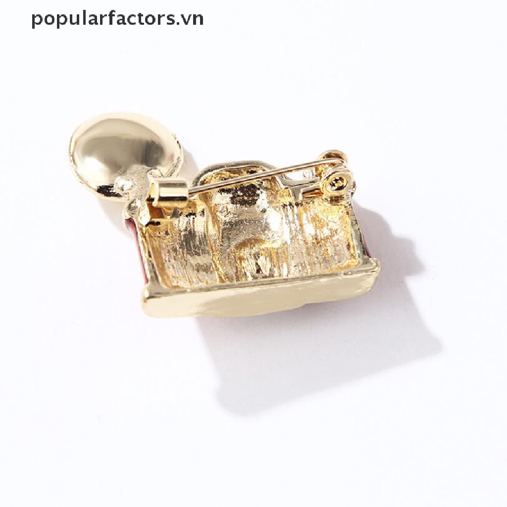 Ghim Cài Áo / Khăn Choàng Hình Máy Ảnh Tráng Men Mini Vintage