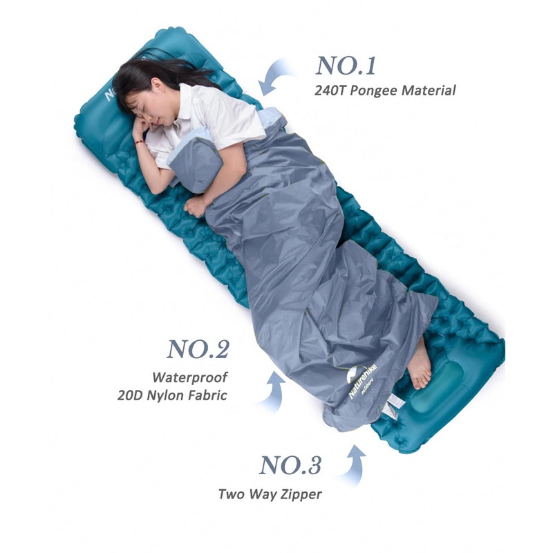 Túi Ngủ Văn Phòng Naturehike LW180, Túi Ngủ 3 Mùa , GHÉP ĐÔI, Chống Nước, Siêu Gọn, Siêu Nhẹ 700g - Đi Outdoor