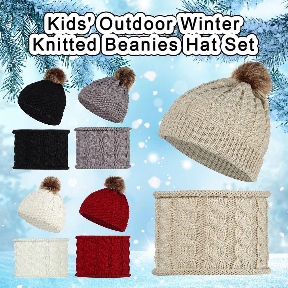 LAYOR1 Layor1 Mũ Dệt Kim Giữ Ấm Mùa Đông Co Giãn Cho Trẻ Em