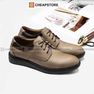 Giày tây công sở nam CHEAPSTORE CS413 Nâu tây - Giày da bò nam tăng chiều cao (bảo hành 24 tháng)