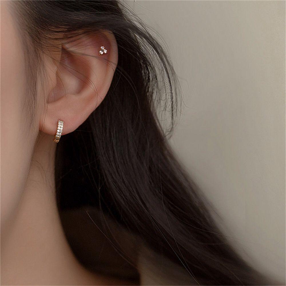 Khuyên Tai Dạng Hạt Hình Tròn / Tam Giác Xoắn Ốc Tinh Tế Cho Nữ