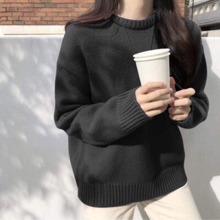Áo len Hàn cổ tròn trơn basic dễ phối