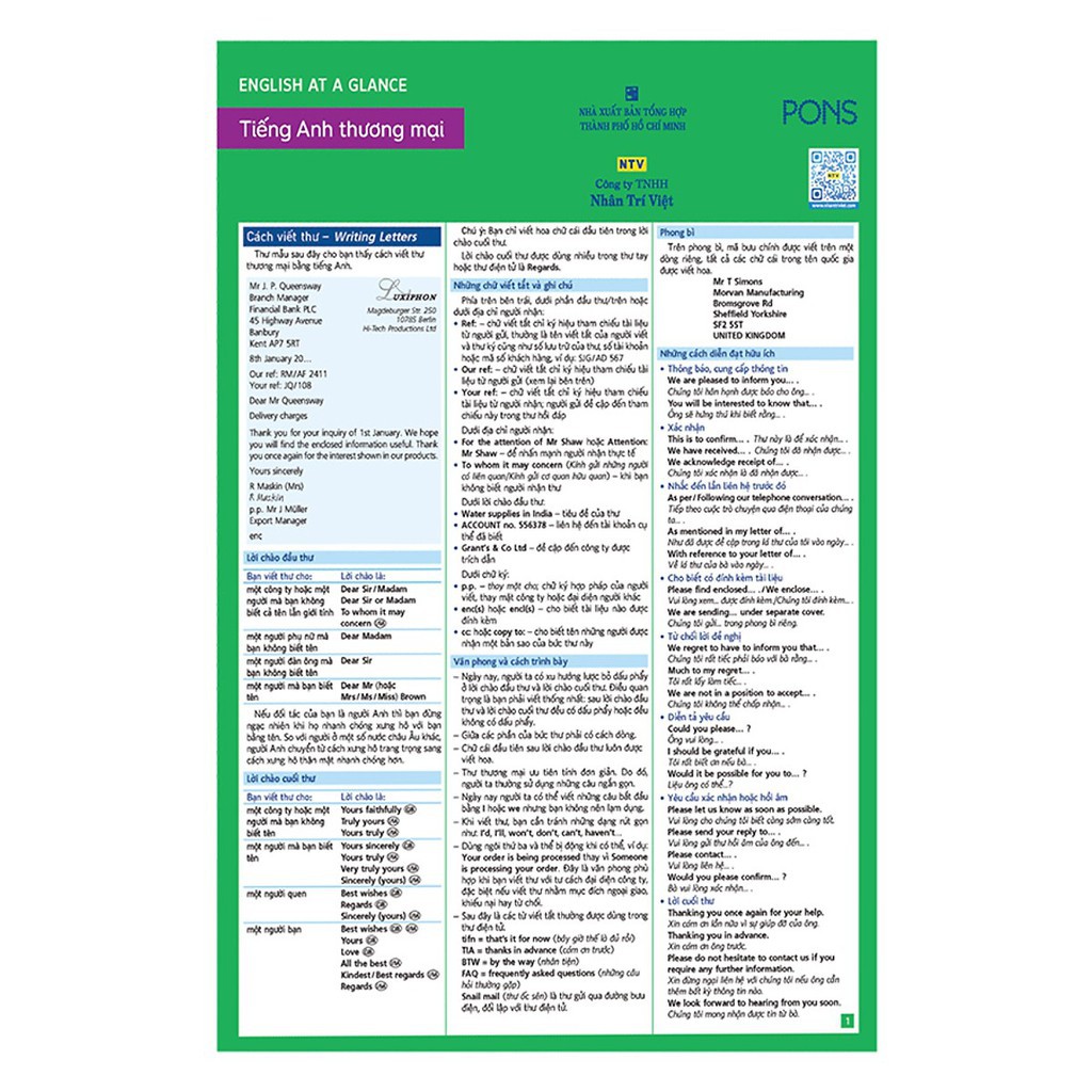 Sách - English At A Glance – Tiếng Anh Thương Mại