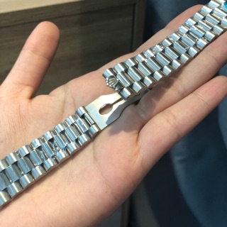 Dây đồng hồ rolex 3 mắt inox xịn 100% màu bạc,size 20
