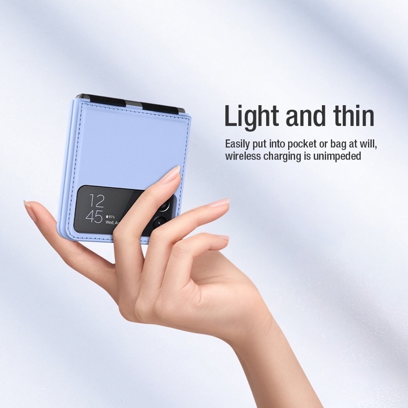Ốp lưng da Nillkin QIN cho Samsung Z flip 4 5G, Z Flip 3, Flip3 5G có giá đỡ siêu tiện
