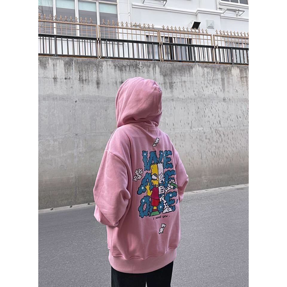 Áo khoác Hoodie nỉ nam nữ form rộng Simpson Freesize mặc vừa từ 40-65kg Molly Fashion | BigBuy360 - bigbuy360.vn