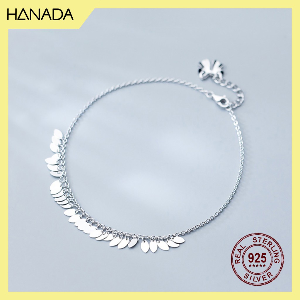 Lắc Chân Bạc 925 Hanada L-0-S-0190 Lá Tua Rua G16