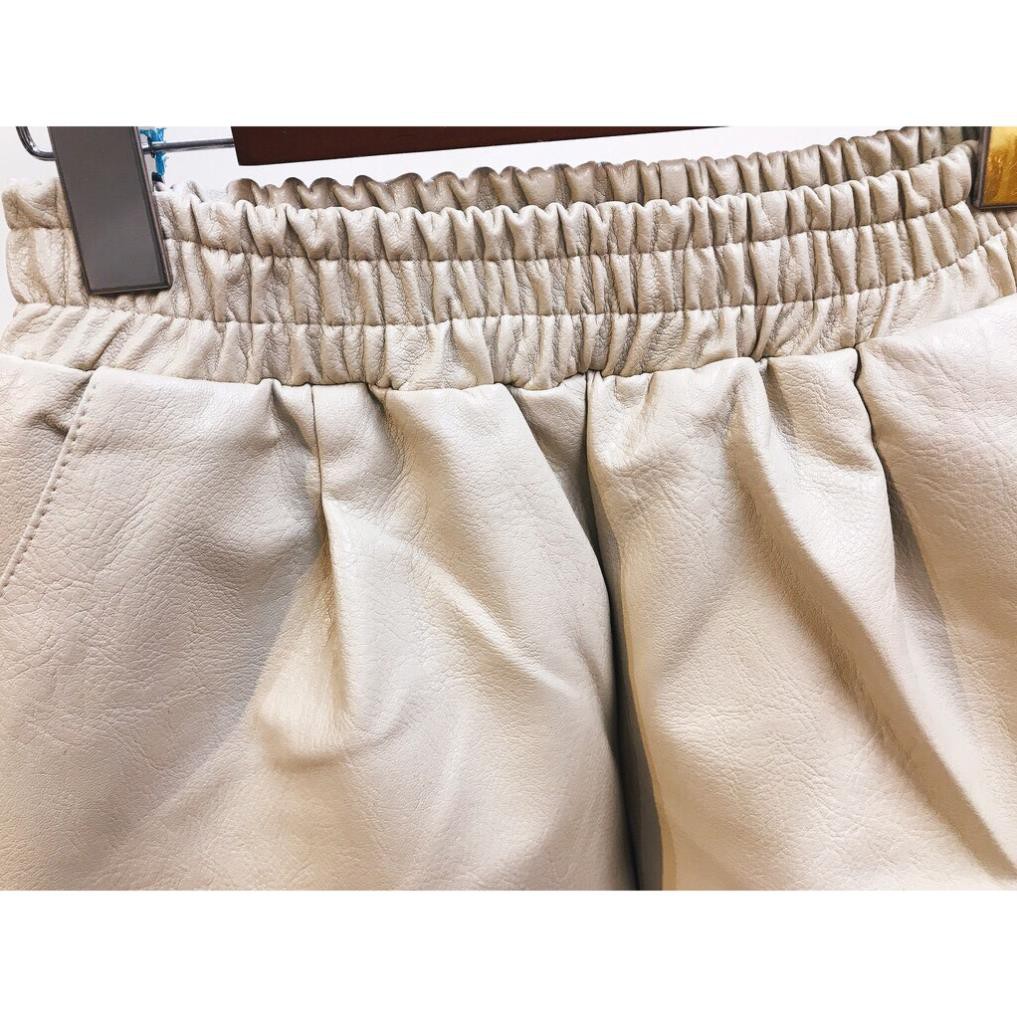quần sooc da silive quần sooc da cạp chun có túi chéo, hàng quảng châu cao cấp | BigBuy360 - bigbuy360.vn