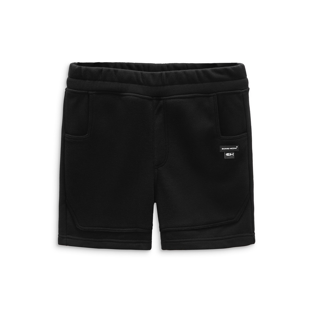 Quần Short Nam Felt Layers Black, Chất Vải Cotton Pique Thoải Mái, QD003364, SOMEHOW