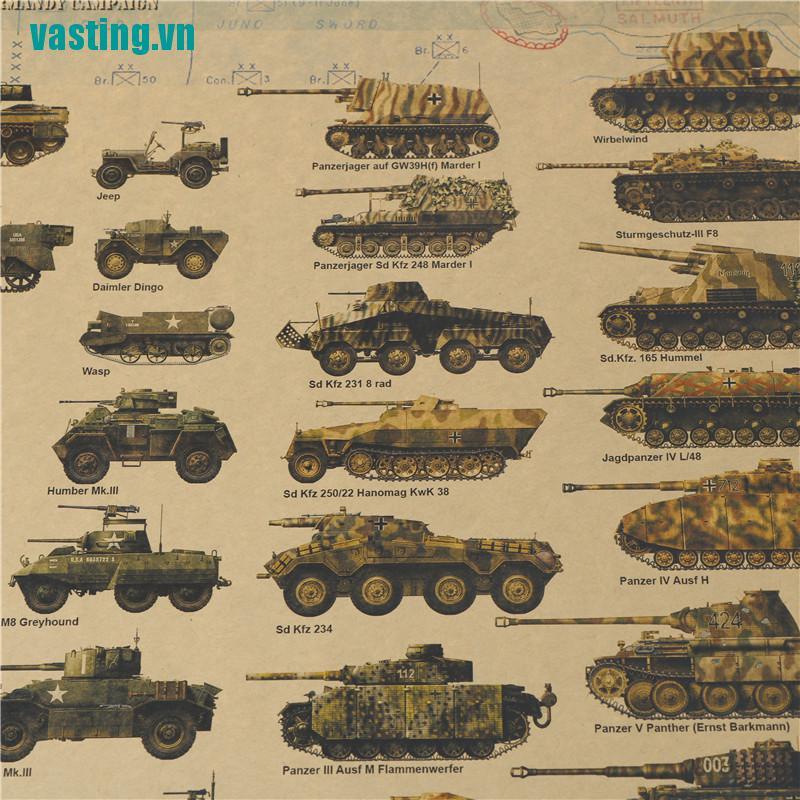 V☆Poster Dán Tường Hình world war ii tank Phong Cách retro