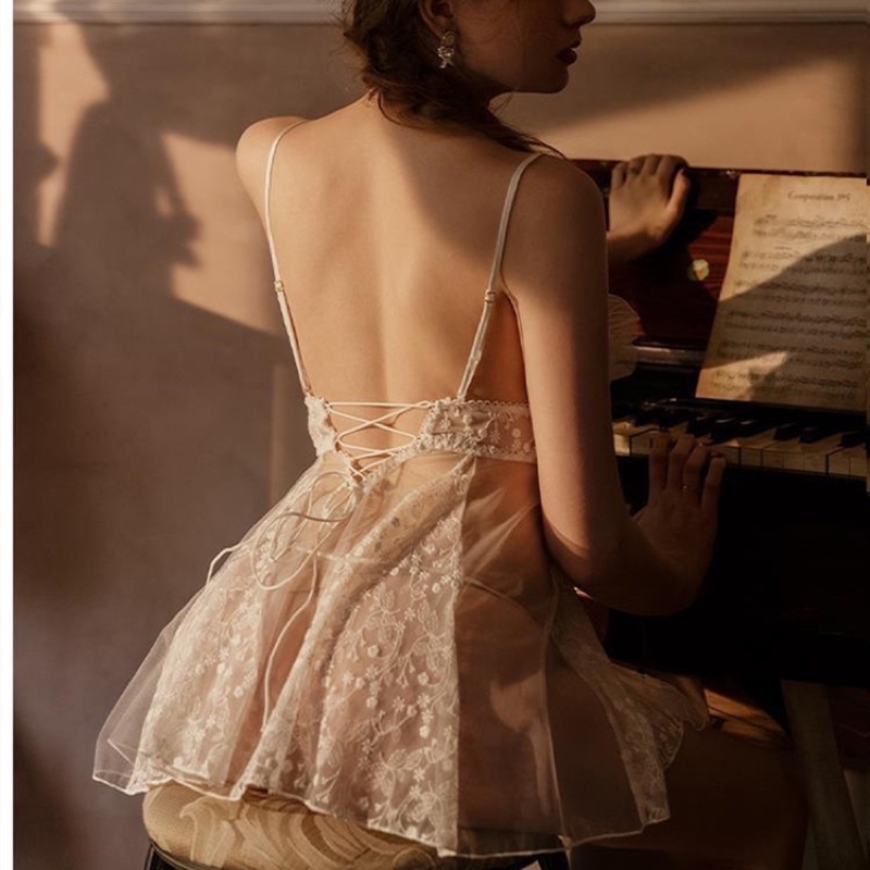 Váy ngủ ren xuyên thấu mã S13 cực sexy dành cho bạn gái