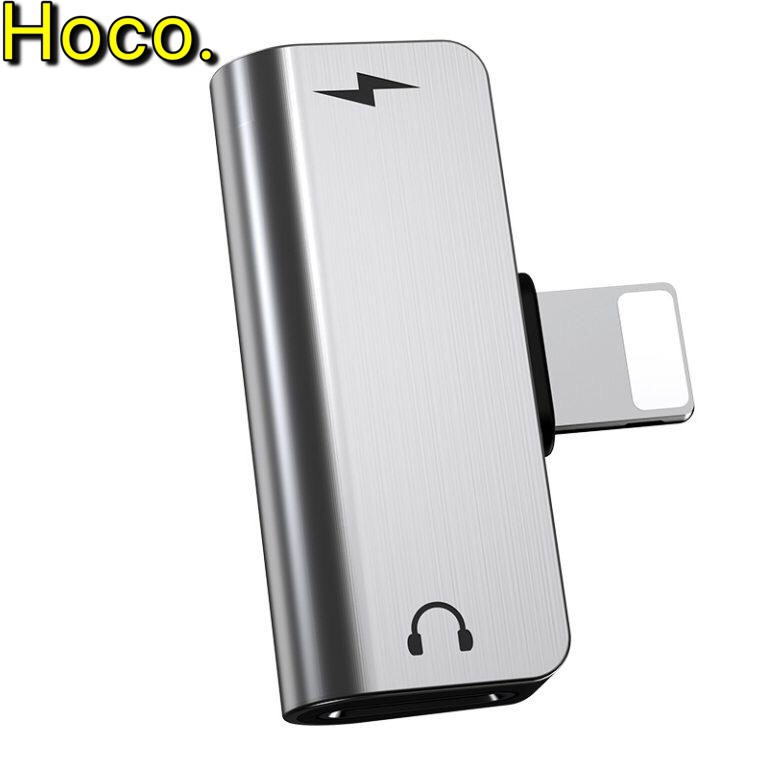 Jack chuyển đổi lightning vừa sạc vừa nghe có míc cho iphone 7/7plus/8/8plus/X hoco ls24 chính hãng