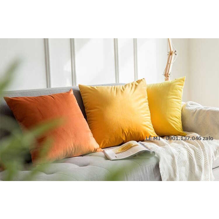 Gối sofa gối tựa lưng văn phòng gối vuông gối vải nhung cao cấp gối tựa lưng trang trí sofa size 45x45