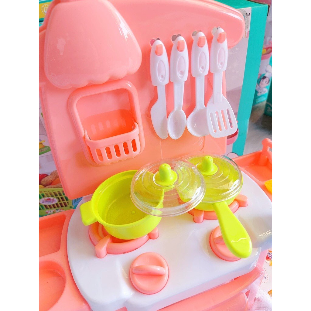 Bộ Đồ Chơi Nấu Ăn Nhà Bếp Kèm Xe Đẩy Siêu Thị cho bé - Kitchen Dream - Đồ chơi giáo dục phát triển kỹ năng