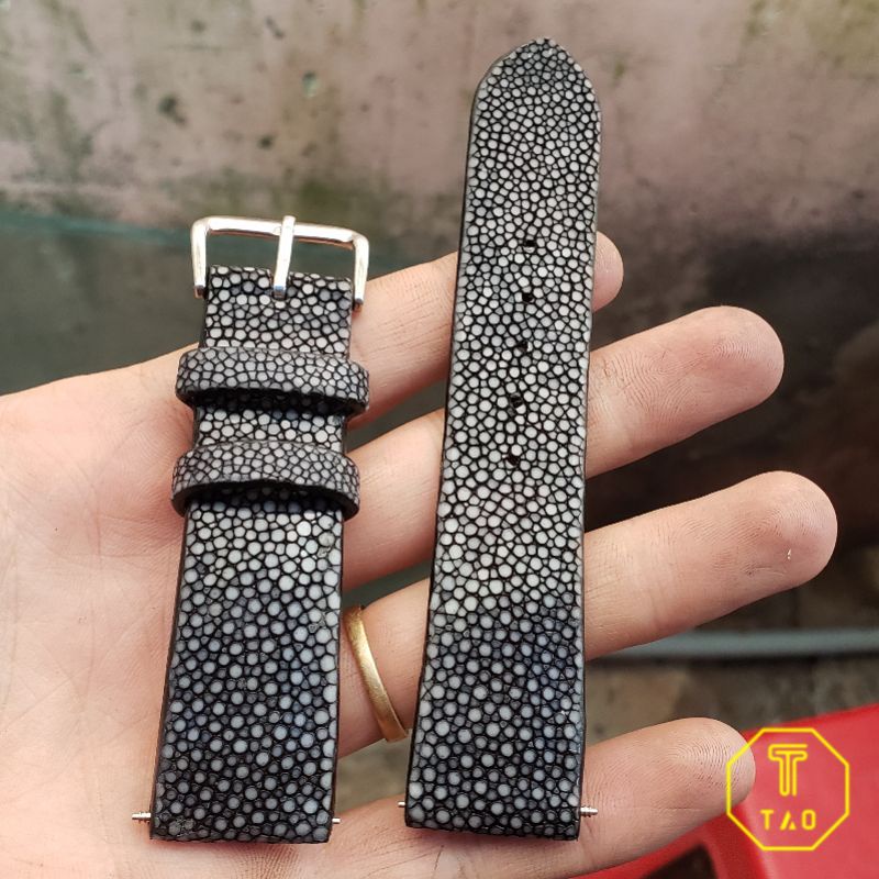 Dây đồng hồ da cá đuối kèm khóa kim + tool thay