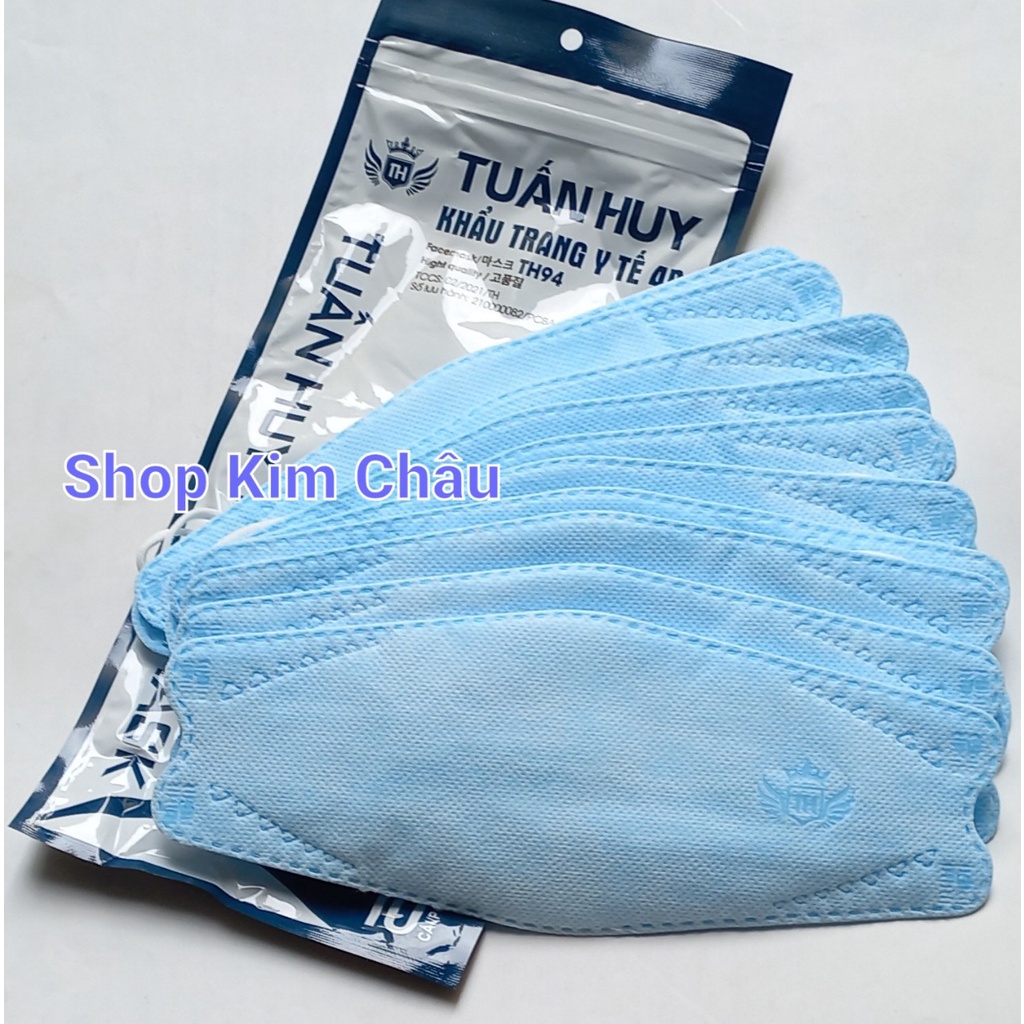 [Màu xanh] Khẩu trang 4D KF94 Lâm Thịnh 4 lớp - túi 10 cái