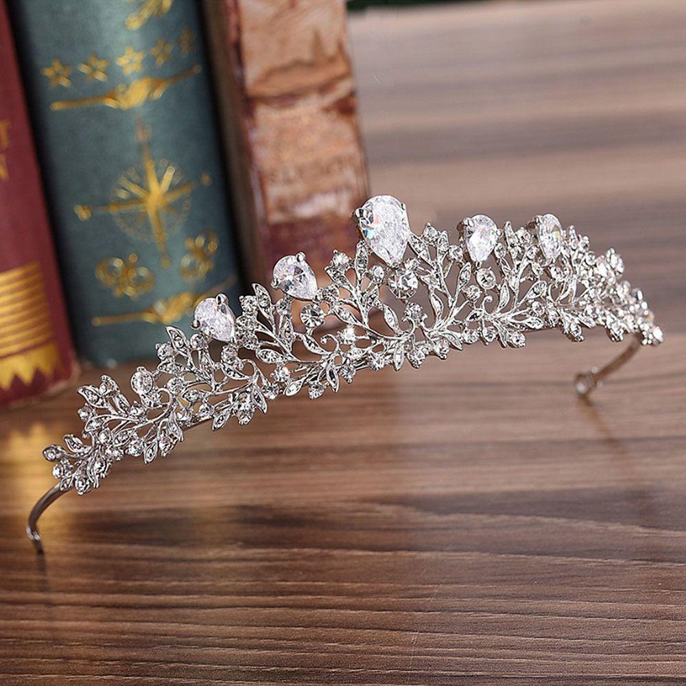 IVORY Vương Miện Cài Tóc Cô Dâu Đính Đá Lấp Lánh Sang Trọng