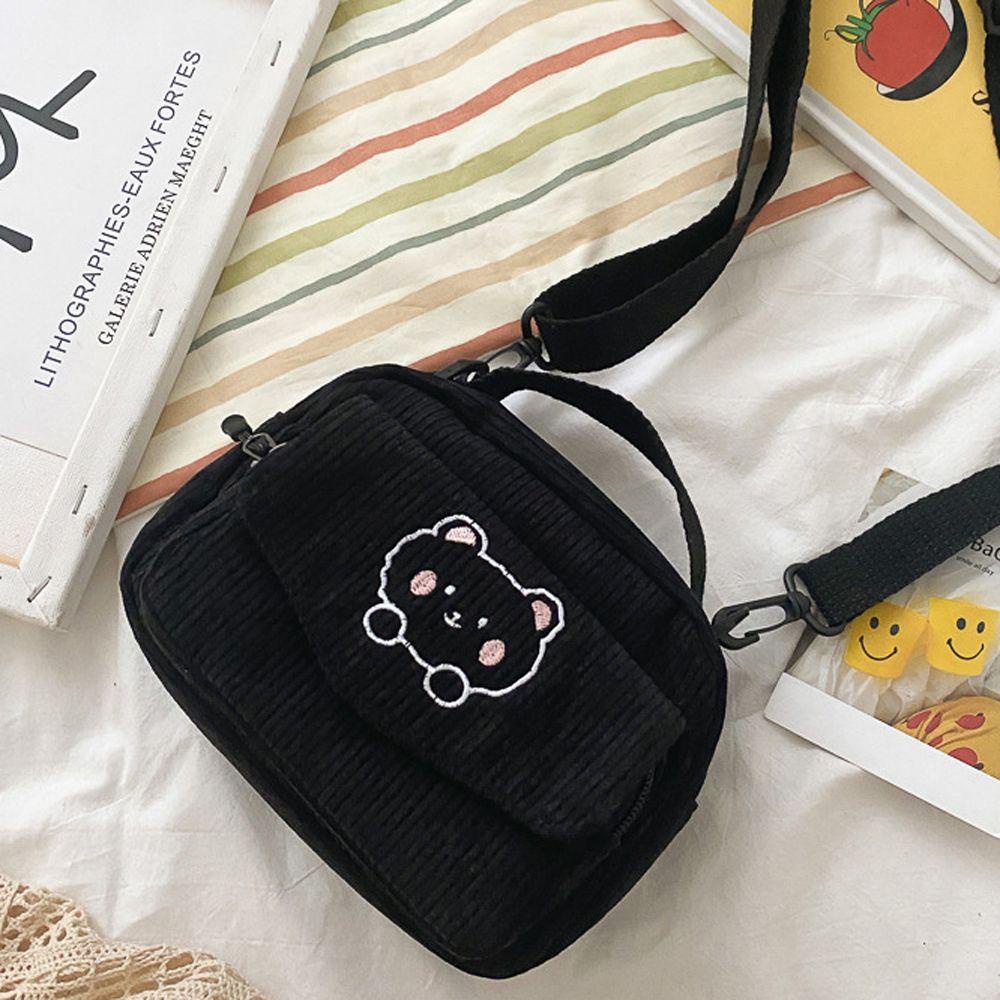 Túi Xách Mua Sắm Màu Trơn Họa Tiết Gấu Thời Trang Cho Nữ