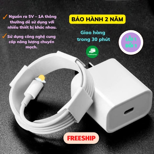 Củ Sạc Nhanh Sạc Nhanh Type-C 20W Cho Điện Thoại Dây 1,5M Sun.z