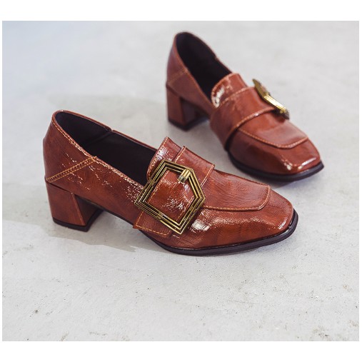 Giày Oxfort da bóng gót cao 5cm | BigBuy360 - bigbuy360.vn