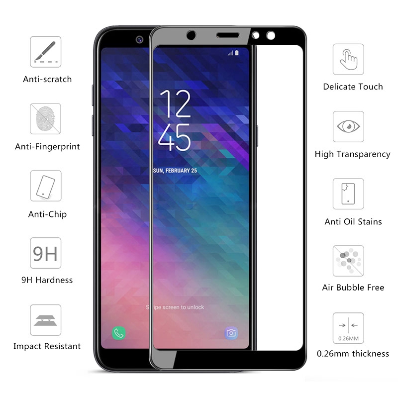 Kính cường lực bảo vệ toàn màn hình cho Samsung Galaxy A6 / A8 Plus 2018 A3 A5 A7 2017