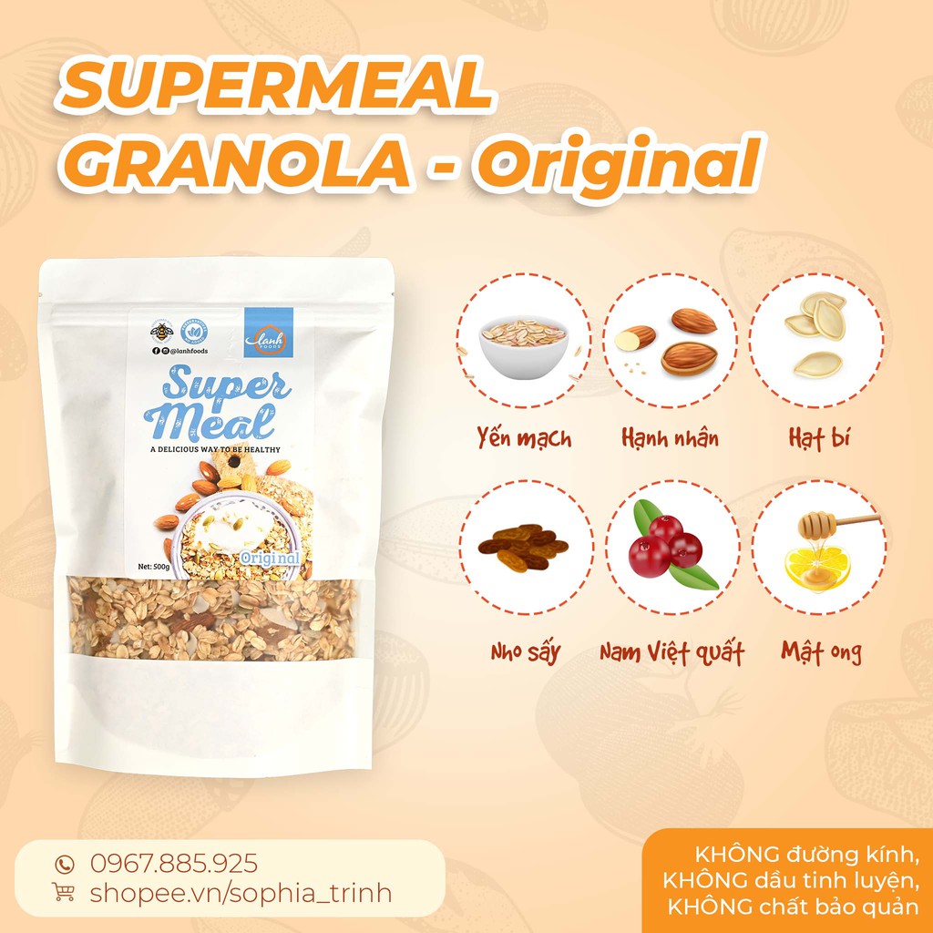 Granola Giảm Cân Vị Dừa Không Đường LANHFOODS | WebRaoVat - webraovat.net.vn