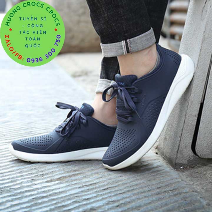GIÀY NHỰA CROCS LITERIDE PACER XỊN ĐÉT CHO NAM MÀU NAVY FULL BOX