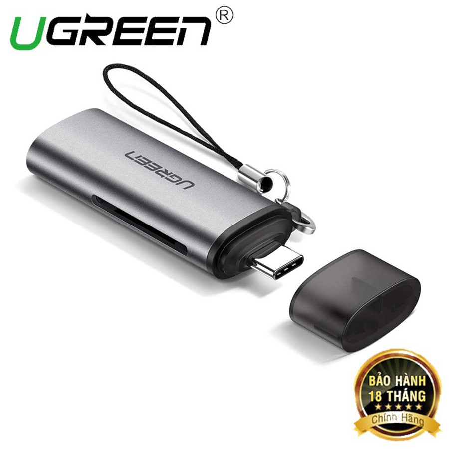 Đầu đọc thẻ nhớ SD/TF Ugreen 50704 chuẩn USB Type C cao cấp - HapuStore