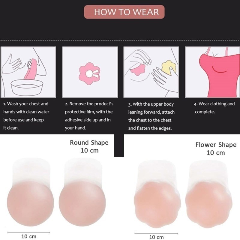 Miếng dán ngực chất liệu silicone tái sử dụng cho nữ