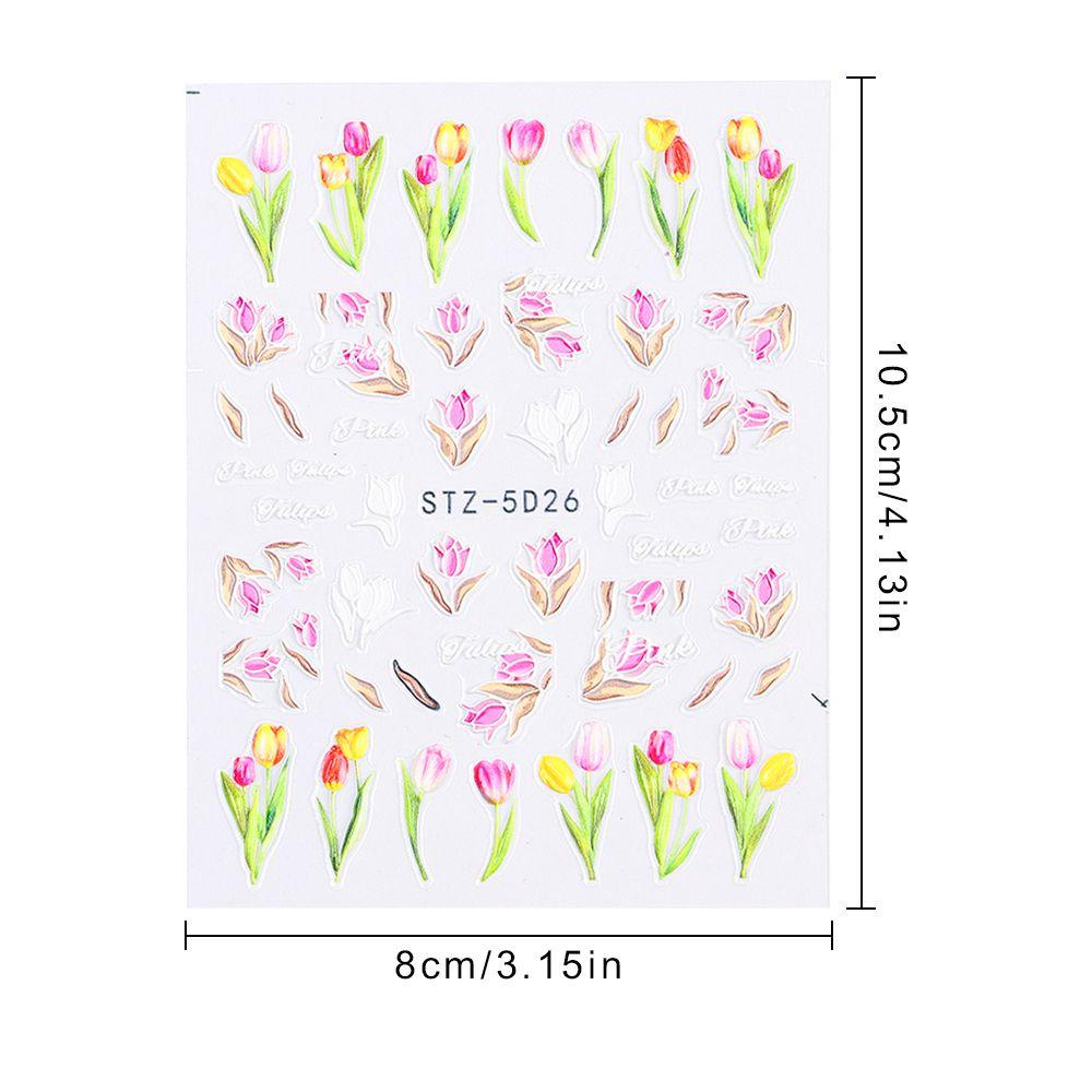 Miếng Dán Trang Trí Móng Tay Nghệ Thuật Họa Tiết Hoa Xinh Xắn