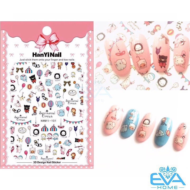 Sticker Tráng Trí Hoạ Tiết Hoạt Hình Rạp Xiếc Thú Centimentail Circus Hanyi 101