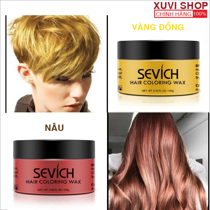 Sáp Vuốt Nhuộm Tóc Đổi Màu Tạm Thời SEVICH 9 Màu 120g Chính Hãng (xám khói, xanh dương, đỏ, tím, xanh rêu) - XUVI SHOP