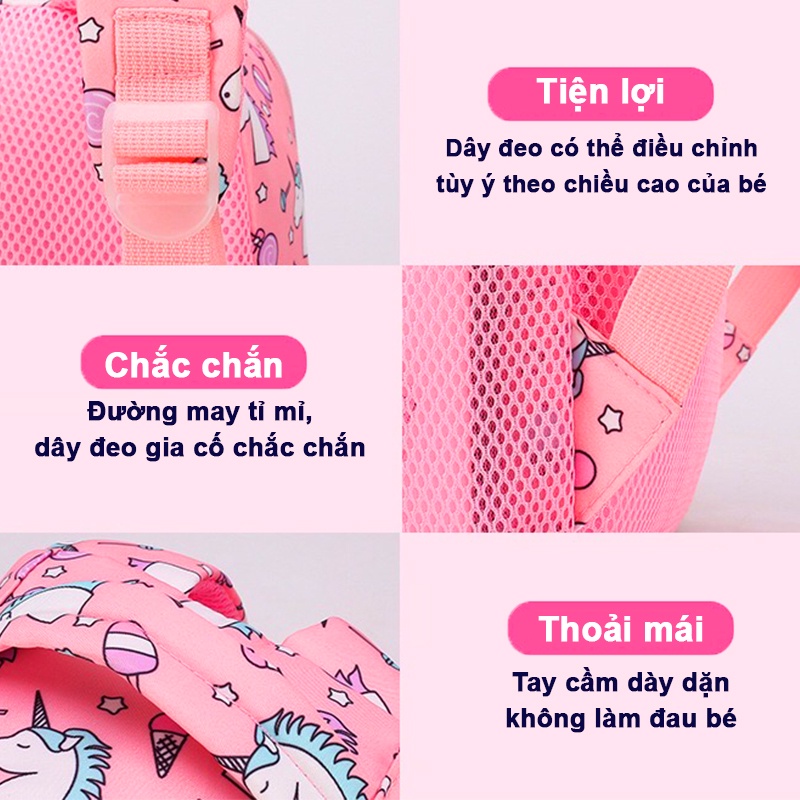 Balo cho bé 3-5 tuổi vải dù không thấm nước Baby-S, Balo mẫu giáo hình unicorn – SB017