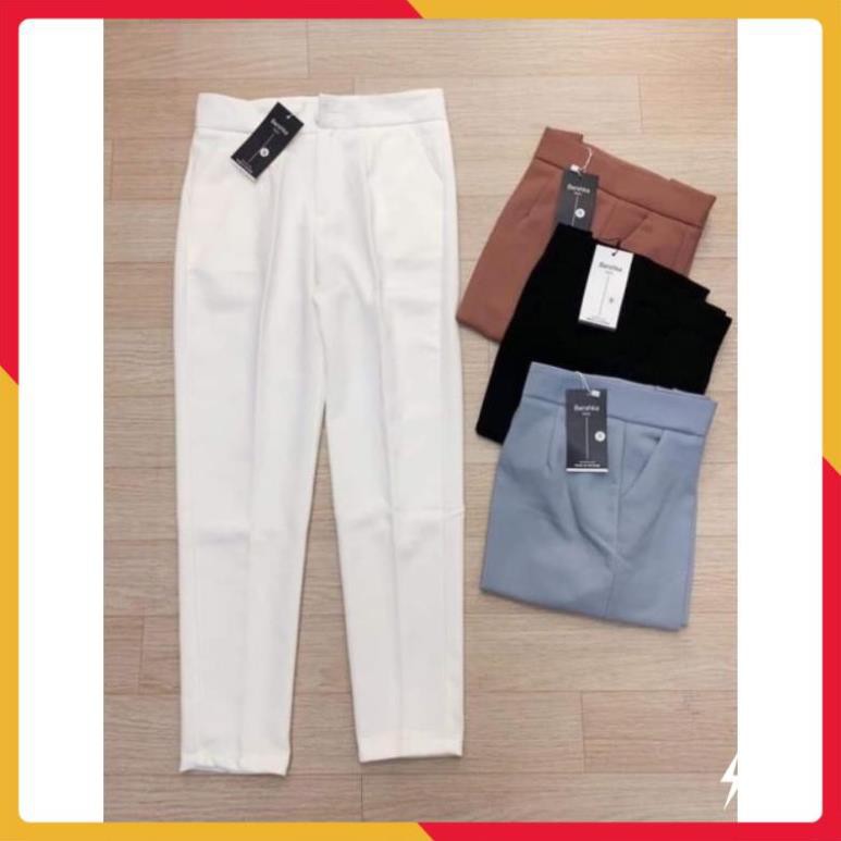 Quần tây công sở khuy vải 1 ly [HÀNG VNXK] - Quần tây nữ baggy chất tuyết mưa dễ phối đồ siêu tôn dáng | BigBuy360 - bigbuy360.vn