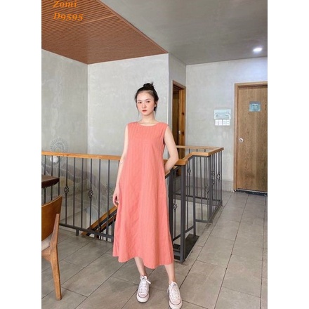 Đầm maxi suông thiết kế ZOMI d9595