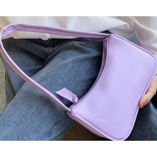 Túi đeo vai nữ, kẹp nách da mềm trơn HN89