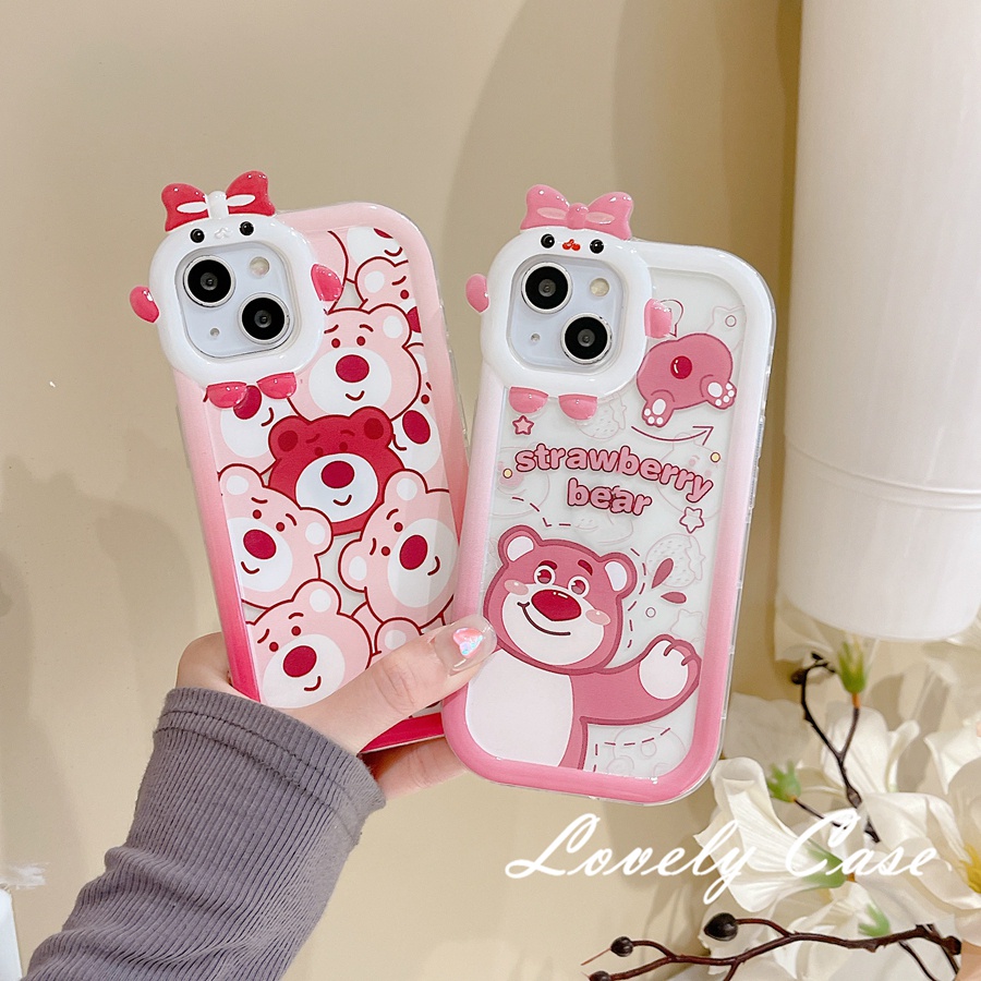 IPhone 14 13 12 11 Pro Max SE 2020 X Xr Xs Max 8 7 PlusỐp Điện Thoại Mềm Trong Suốt In Hình Gấu Hồng Cho