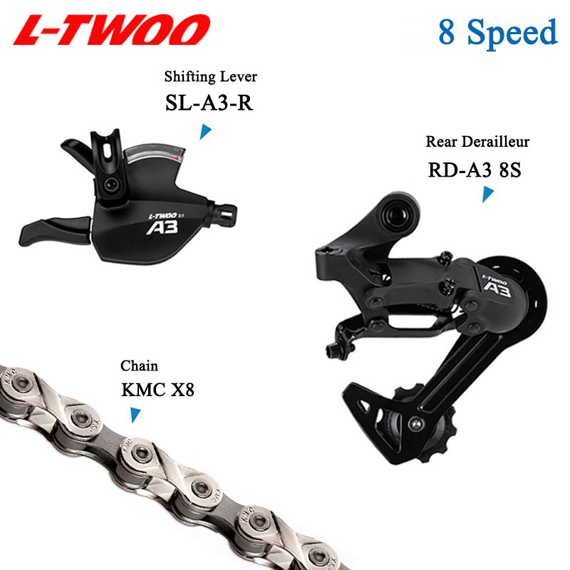 Cần số 8 tốc độ LTWOO-A3-1X8S-Groupset (có màn hình bánh răng) -derailleur-KMC 8S được sử dụng với xe đạp gấp MTB Phụ tùng và phụ kiện xe đạp đi xe đạp