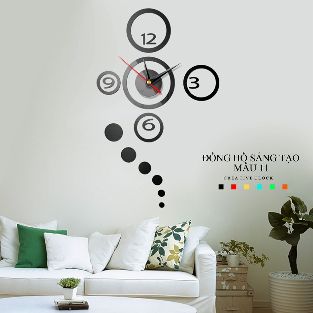 [Mẫu 02 đàn bướm ] Đồng hồ dán tường mika cao cấp , đồng hồ trang trí decor nhà cửa, quán cà phê, trà đá