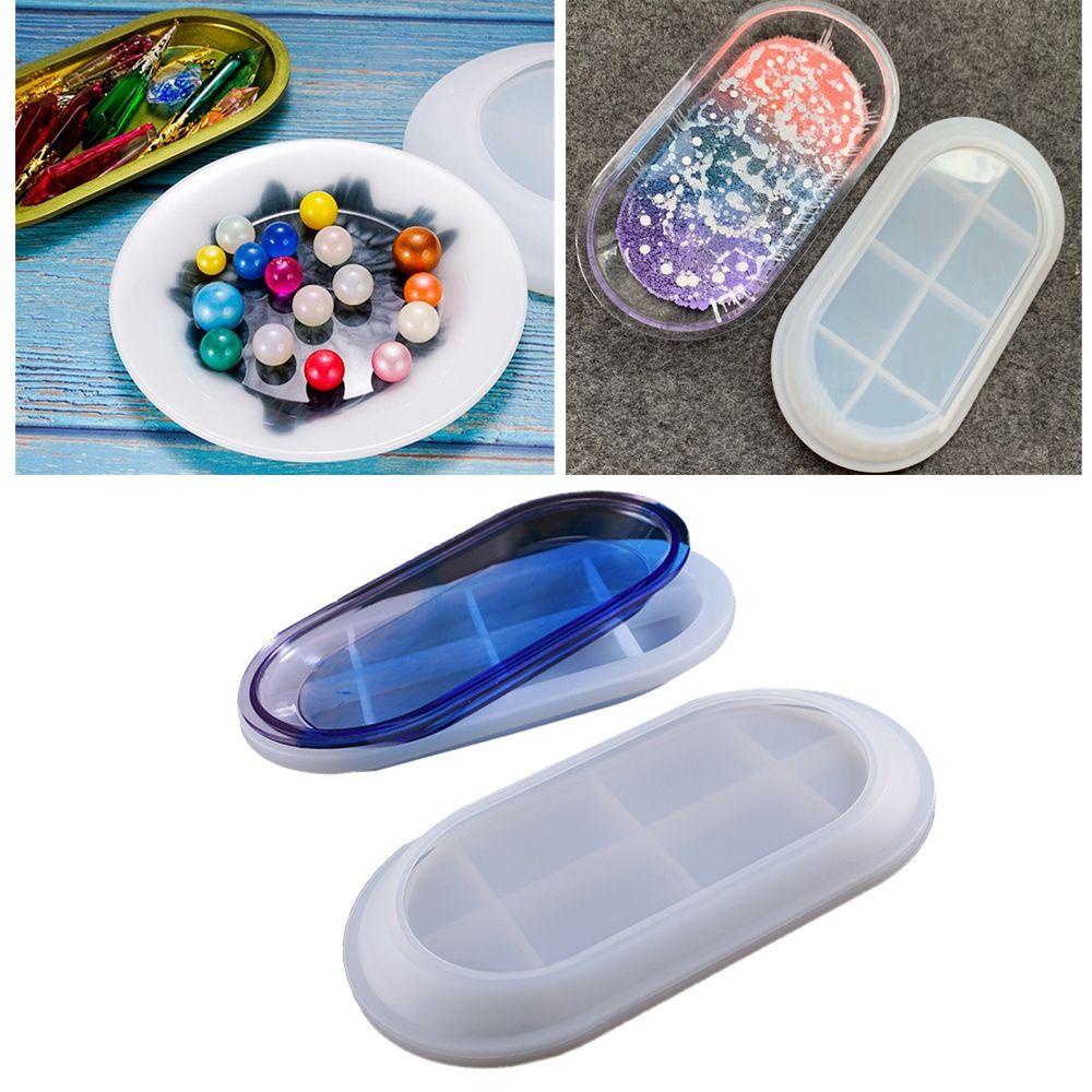 LANSEL Khuôn Làm Đĩa Tròn / Oval Bằng Nhựa Epoxy Độc Đáo Tiện Dụng