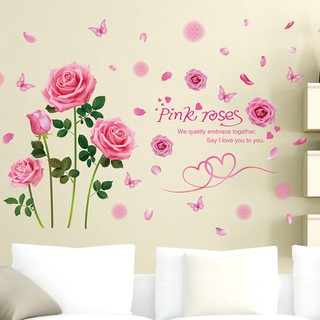 decal dán tường hoa hồng