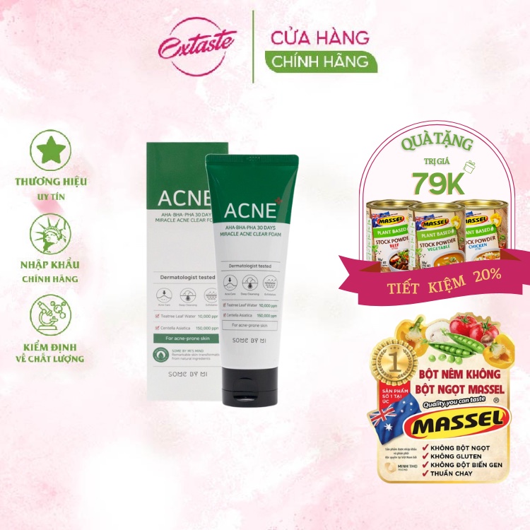 Sữa Rửa Mặt Some By Mi AHABHAPHA 30 Days Miracel Acne Clear Foam 100ml