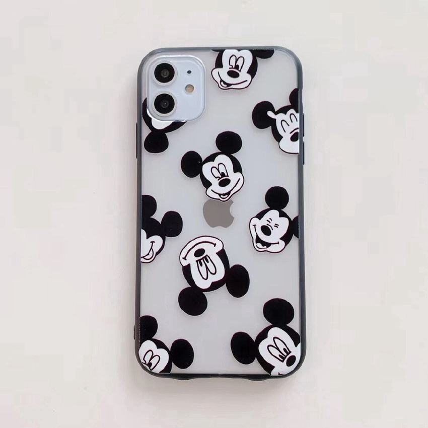 Ốp điện thoại cứng trong suốt họa tiết Mickey Minnie cho iPhone 12 Pro Max 6 6S 7 8 PLUS X XS XR XS MAX 11 PRO MAX SE 2020