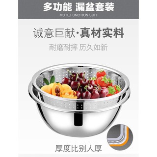 bộ 5 món thau rổ INOX