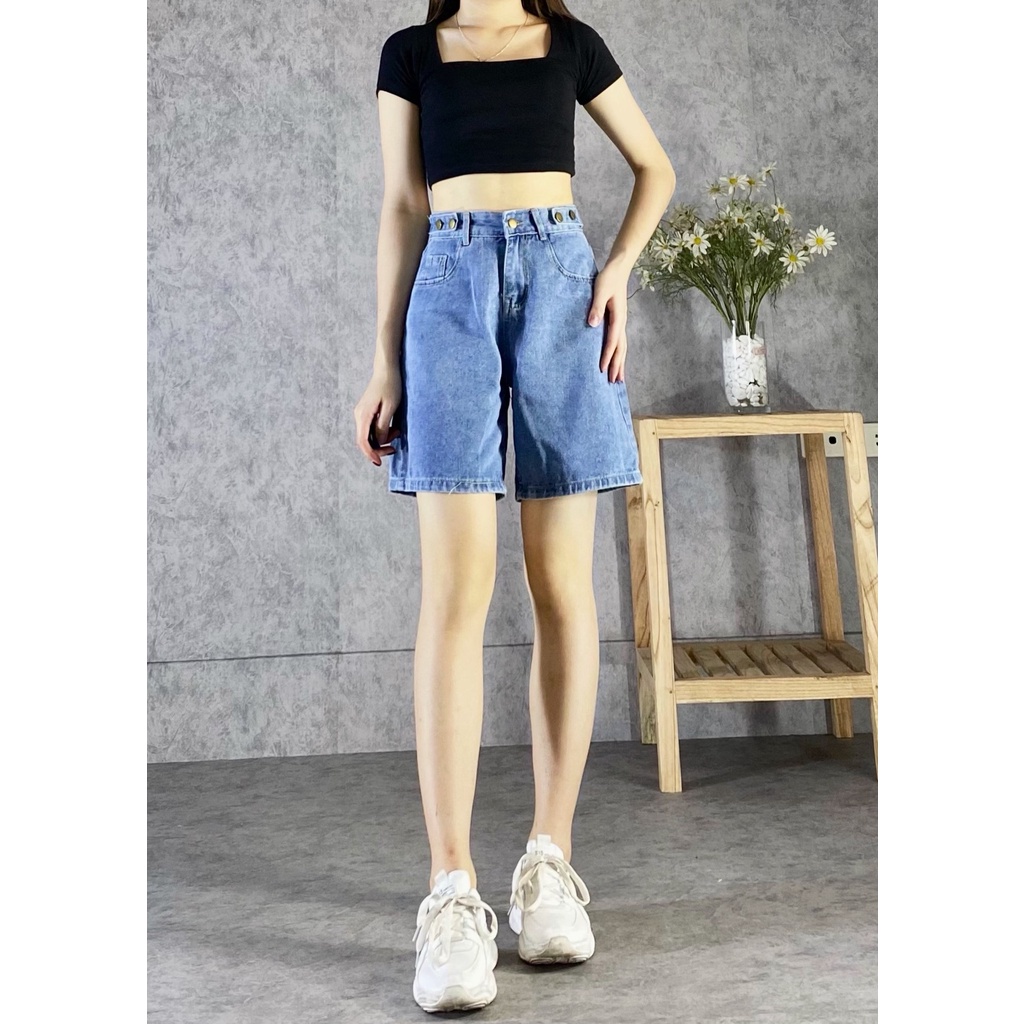 Quần Short jean nữ chất bò trơn mềm xinh xắn, Jeandui3khuy