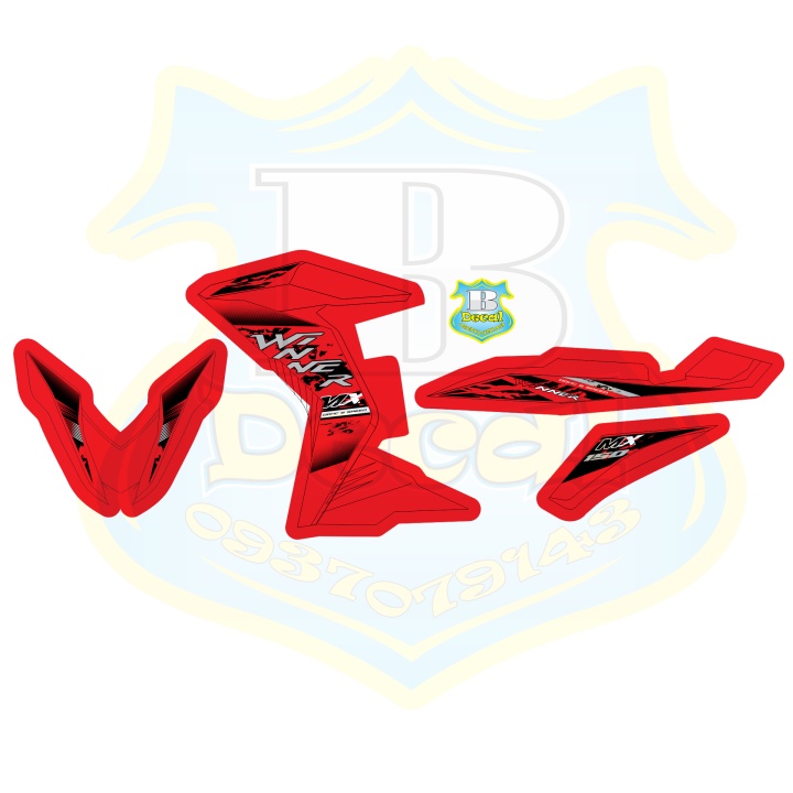 ( Quí khách vui lòng mang ra tiệm cho thợ dán ) Tem winner MX đỏ