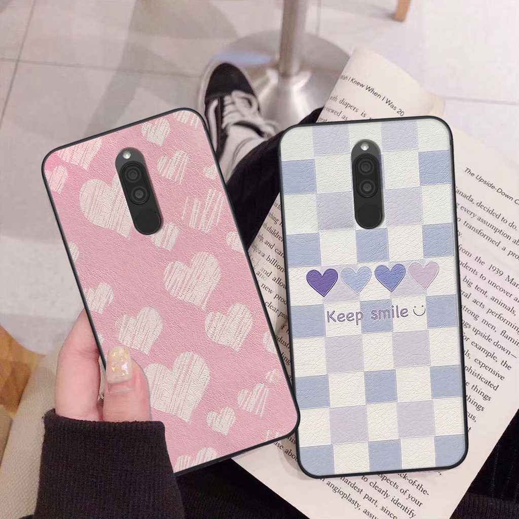 Ốp Xiaomi Redmi 8 caro trái tim cá tính, thời trang siêu đẹp, siêu phong cách