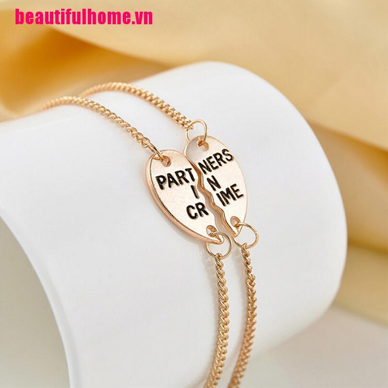 Bộ 2 Vòng Tay Mặt Mảnh Ghép Trái Tim Cho Tốt Nhất
