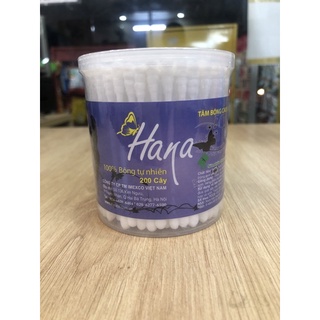 Tăm bông cao cấp Hana 100% bông tự nhiên 200 que
